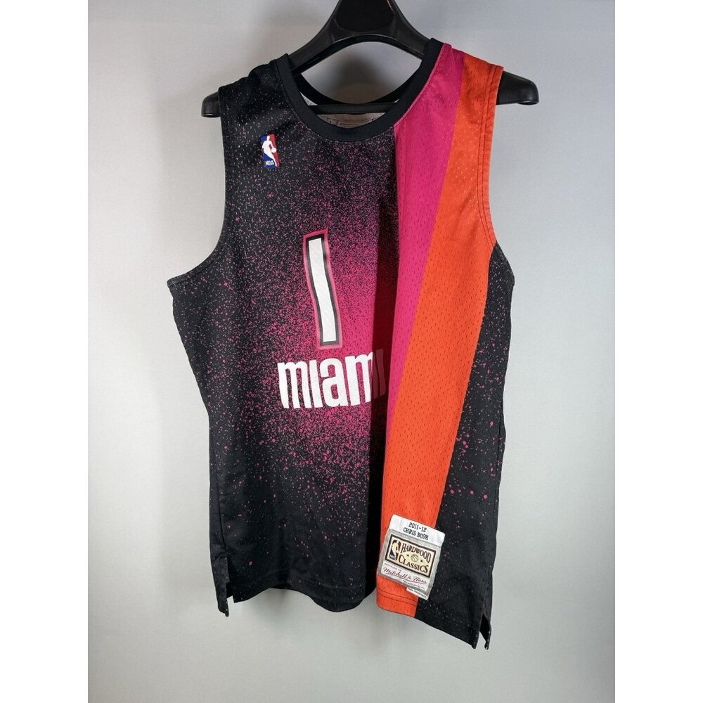 Mitchell & Ness Miami Heat No.1 Chris Bosh 2011-2012 Gradient HWC Jersey Size XL